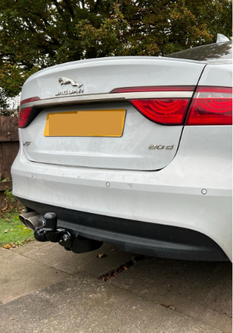 Towbar fitted on vehicle